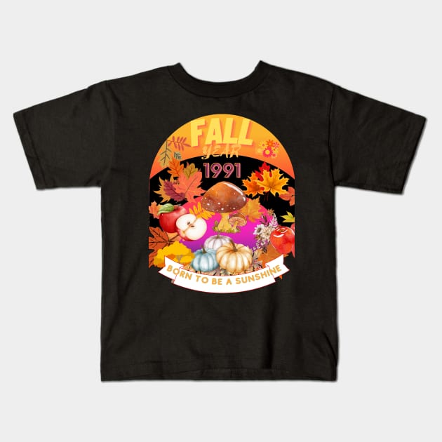 birthday t-shirt if you were born during fall 1991 Kids T-Shirt by GLOBAL SHIRTS